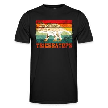 Tricératops Dinosaures - T-shirt sport Homme - noir - Devant - AI Model Male 178 dark (178cm)