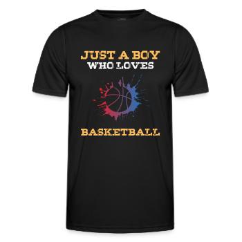Juste un garçon qui aime le basket-ball - T-shirt sport Homme - noir - Devant - AI Model Male 178 dark (178cm)