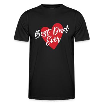 Bestes Papa-Herz aller Zeiten - Männer Funktions-T-Shirt - Schwarz - Vorne - AI Model Male 178 dark (178cm)