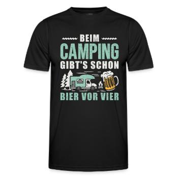 Wohnmobil Camping Bier Camper - Männer Funktions-T-Shirt - Schwarz - Vorne - AI Model Male 178 dark (178cm)