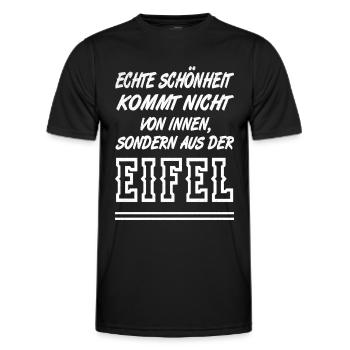 Echte Schönheit kommt nicht von innen aus Eifel - Männer Funktions-T-Shirt - Schwarz - Vorne - AI Model Male 178 dark (178cm)