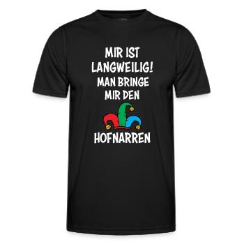 Mir ist Langweilig, man bringe mir den Hofnarren - Männer Funktions-T-Shirt - Schwarz - Vorne - AI Model Male 178 dark (178cm)