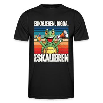 Cocktail Party Schildkröte Eskalieren Digga Motiv - Männer Funktions-T-Shirt - Schwarz - Vorne - AI Model Male 178 dark (178cm)