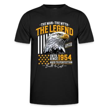 Vintage 1954 Man Myth Legend Birthday - Men's Functional T-Shirt - black - Front - AI Model Male 178 dark (178cm)