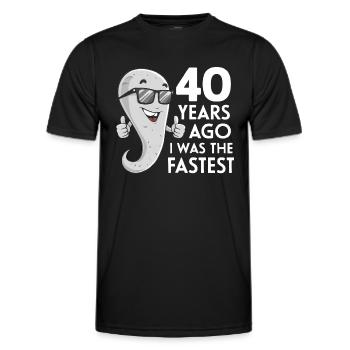 Il y a 40 ans, j’étais le plus rapide - Lustiger Spruch - T-shirt sport Homme - noir - Devant - AI Model Male 178 dark (178cm)