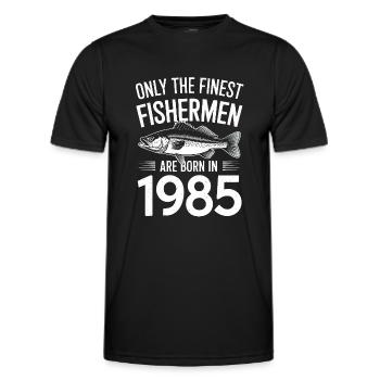 Only The Finest Fishermen Are Born In 1985 - Männer Funktions-T-Shirt - Schwarz - Vorne - AI Model Male 178 dark (178cm)