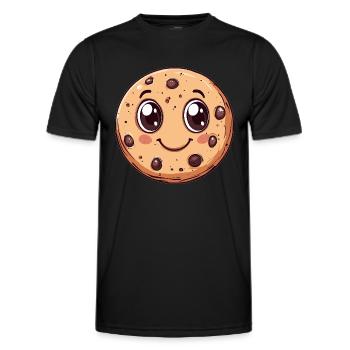 Cookie with googly eyes - Men's Functional T-Shirt - black - Front - AI Model Male 178 dark (178cm)