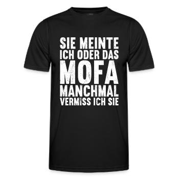 Mofa Mofas Moped Zweirad Mofafahrer Rollerfahrer - Männer Funktions-T-Shirt - Schwarz - Vorne - AI Model Male 178 dark (178cm)