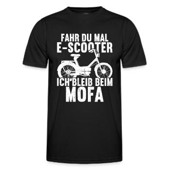 Mofa Moped Rollerfahrer - Männer Funktions-T-Shirt - Schwarz - Vorne - AI Model Male 178 dark (178cm)
