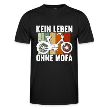 Mofa Mofas Moped Zweirad Mofafahrer Rollerfahrer - Männer Funktions-T-Shirt - Schwarz - Vorne - AI Model Male 178 dark (178cm)