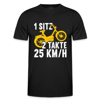 Mofa Mofas Moped Zweirad Mofafahrer Rollerfahrer - Männer Funktions-T-Shirt - Schwarz - Vorne - AI Model Male 178 dark (178cm)