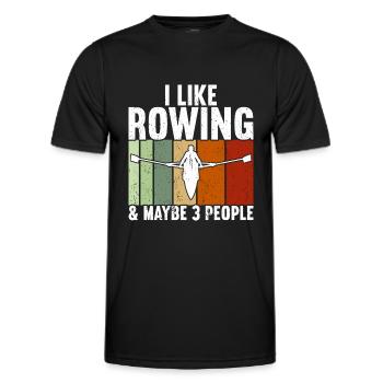 Ruderboot Ruderer - Männer Funktions-T-Shirt - Schwarz - Vorne - AI Model Male 178 dark (178cm)