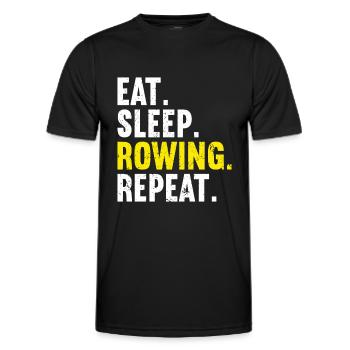 Ruderboot Ruderer - Männer Funktions-T-Shirt - Schwarz - Vorne - AI Model Male 178 dark (178cm)