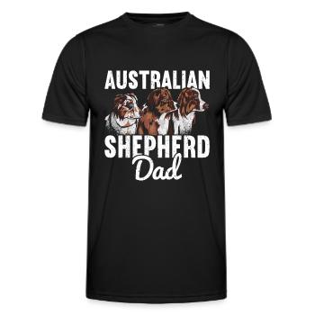 Australian Shepherd - Men's Functional T-Shirt - black - Front - AI Model Male 178 dark (178cm)