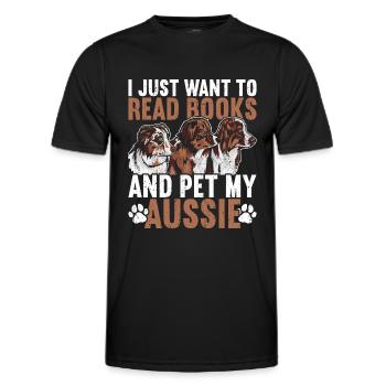 Australian Shepherd - Men's Functional T-Shirt - black - Front - AI Model Male 178 dark (178cm)