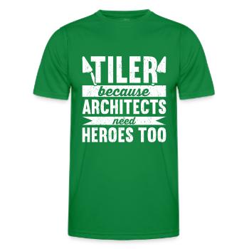 Tiler Tile Setter Tiles - Men's Functional T-Shirt - kelly green - Front - AI Model Male 178 dark (178cm)
