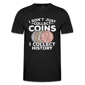 Coin Collector Coin Collecting Numismatist - Men's Functional T-Shirt - black - Front - AI Model Male 178 dark (178cm)