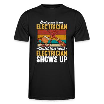 Electrician Electricians - Men's Functional T-Shirt - black - Front - AI Model Male 178 dark (178cm)