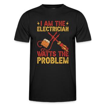 Electrician Electricians - Men's Functional T-Shirt - black - Front - AI Model Male 178 dark (178cm)
