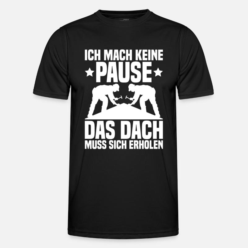 Dachdecker Dach Dachdeckermeister - Männer Funktions-T-Shirt - Schwarz
