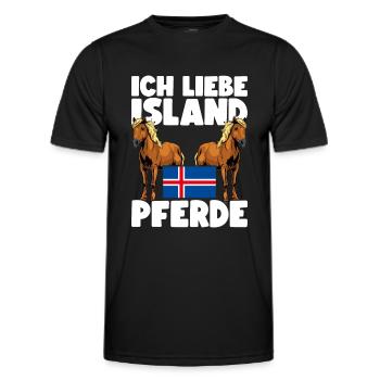Islandpferd Island Pferde - Männer Funktions-T-Shirt - Schwarz - Vorne - AI Model Male 178 dark (178cm)