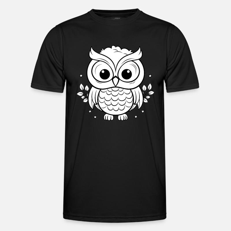 Süße Kinder Eule - Männer Funktions-T-Shirt - Schwarz