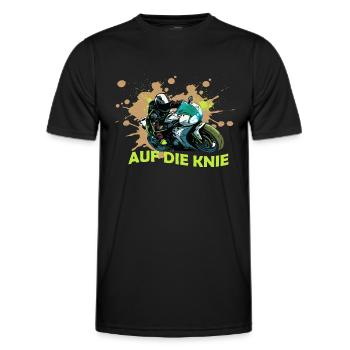Motorrad auf die Knie - Männer Funktions-T-Shirt - Schwarz - Vorne - AI Model Male 178 dark (178cm)