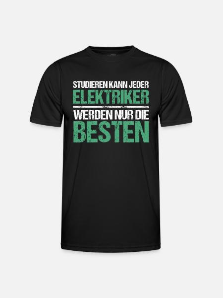 Vem som helst kan studera - Electrician Edition - Funktions-T-shirt herr - svart