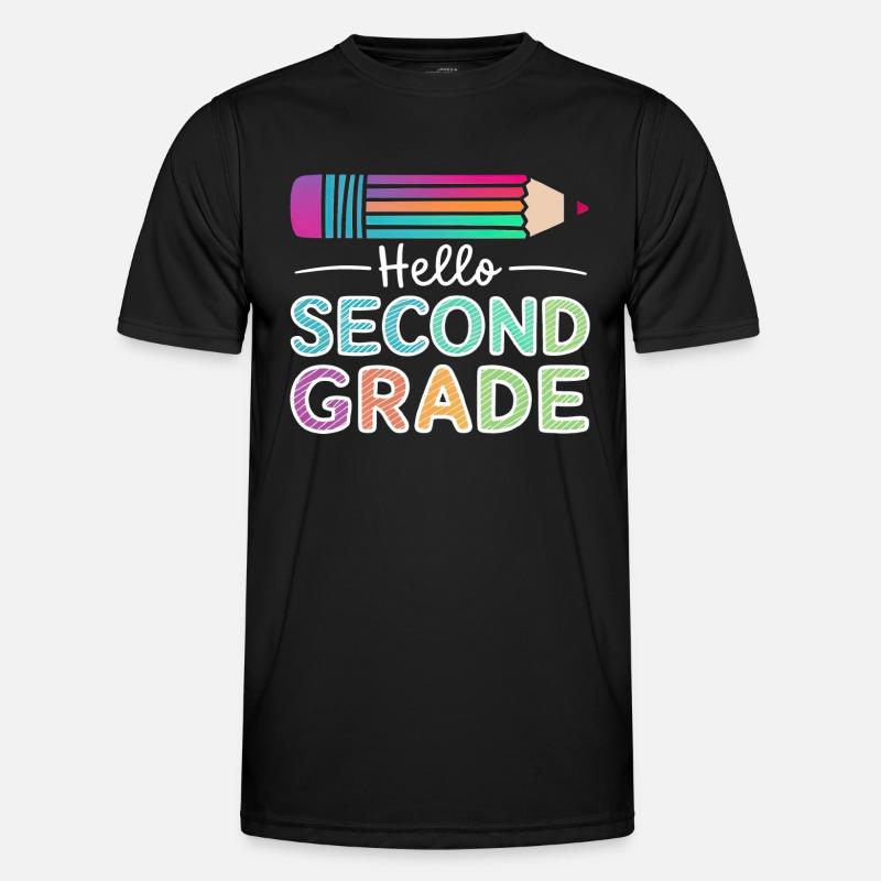 Hello Second Grade - Männer Funktions-T-Shirt - Schwarz