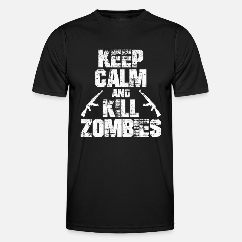 Keep Calm and Kill Zombies - Männer Funktions-T-Shirt - Schwarz