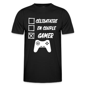gamer - T-shirt sport Homme - noir - Devant - AI Model Male 178 dark (178cm)