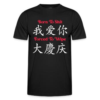 Funny Sarcasm Satire Humor Meme - Men's Functional T-Shirt - black - Front - AI Model Male 178 dark (178cm)