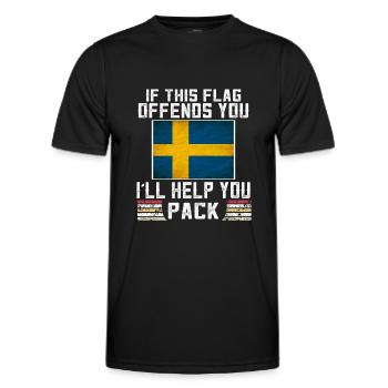 if this flag offends you i'll help you - Men's Functional T-Shirt - black - Front - AI Model Male 178 dark (178cm)