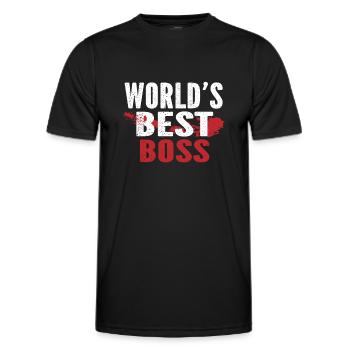 Worlds Best Boss - Men's Functional T-Shirt - black - Front - AI Model Male 178 dark (178cm)