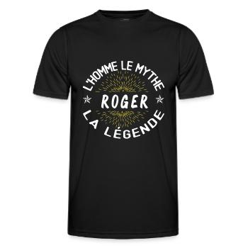 L'homme le mythe - Cadeau Anniversaire Roger - T-shirt sport Homme - noir - Devant - AI Model Male 178 dark (178cm)