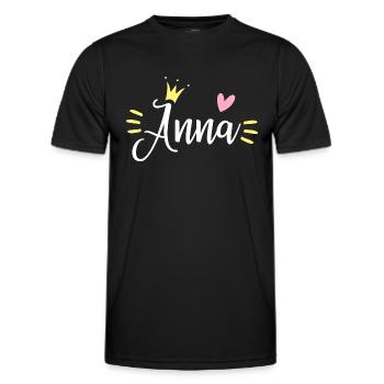 Anna Name Crown - Men's Functional T-Shirt - black - Front - AI Model Male 178 dark (178cm)