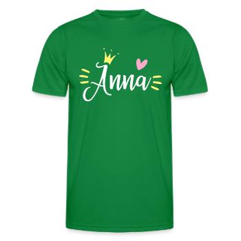 Couronne de nom d’Anna - T-shirt sport Homme - vert - Devant - AI Model Male 178 dark (178cm)