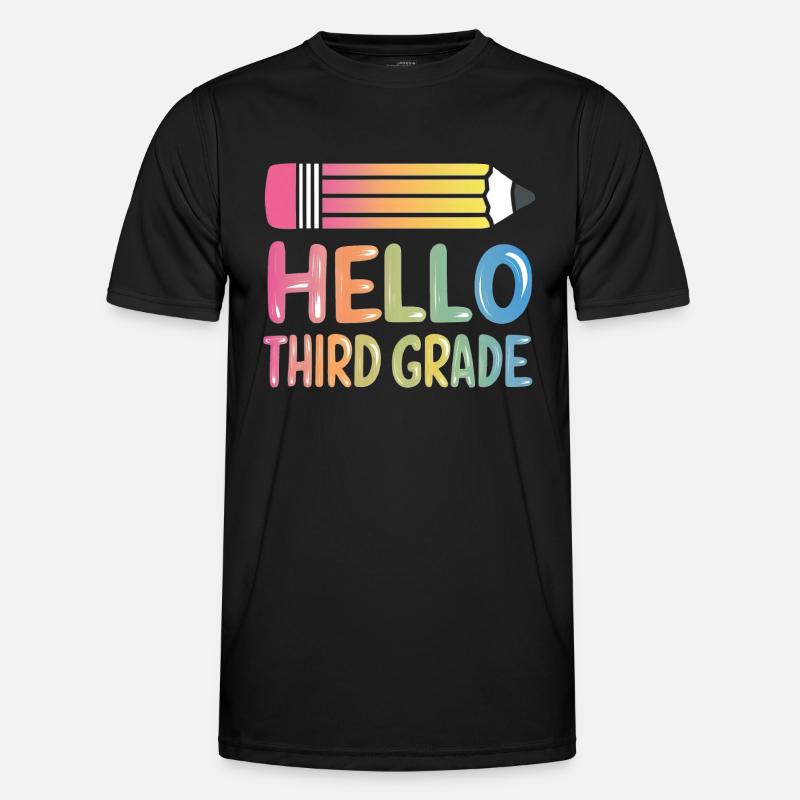 Hello Third Grade - Männer Funktions-T-Shirt - Schwarz