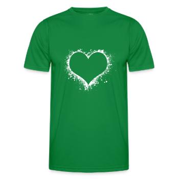 White heart - Men's Functional T-Shirt - kelly green - Front - AI Model Male 178 dark (178cm)