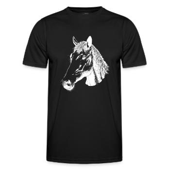 Tête de cheval - T-shirt sport Homme - noir - Devant - AI Model Male 178 dark (178cm)