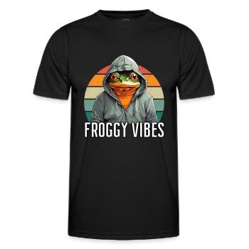 Froggy Vibes - Frog Design - Men's Functional T-Shirt - black - Front - AI Model Male 178 dark (178cm)