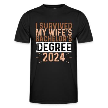 J’ai survécu au baccalauréat de ma femme en 2024 - T-shirt sport Homme - noir - Devant - AI Model Male 178 dark (178cm)