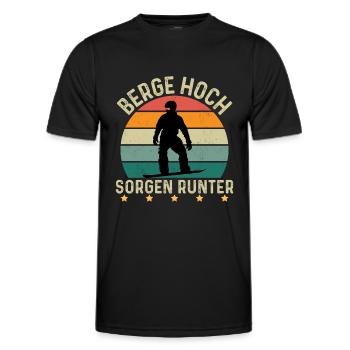 Berge Hoch Sorgen Runter - Männer Funktions-T-Shirt - Schwarz - Vorne - AI Model Male 178 dark (178cm)