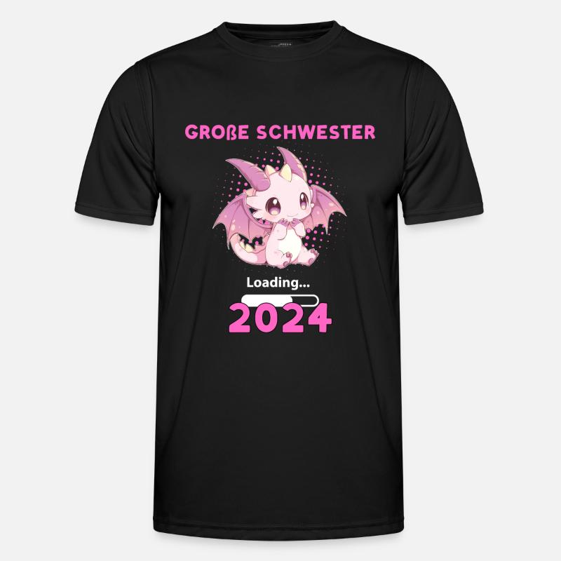 Große Schwester 2024 Loading - Männer Funktions-T-Shirt - Schwarz