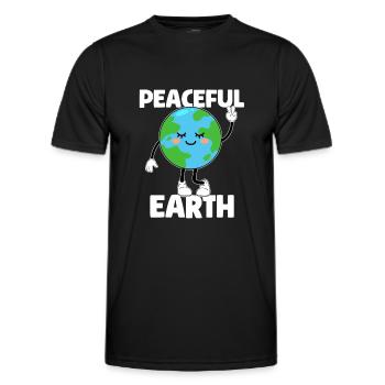 Earth Day - Peaceful Earth - Männer Funktions-T-Shirt - Schwarz - Vorne - AI Model Male 178 dark (178cm)