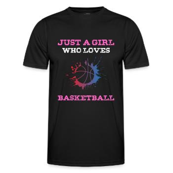 Juste une fille qui aime le basket-ball - T-shirt sport Homme - noir - Devant - AI Model Male 178 dark (178cm)