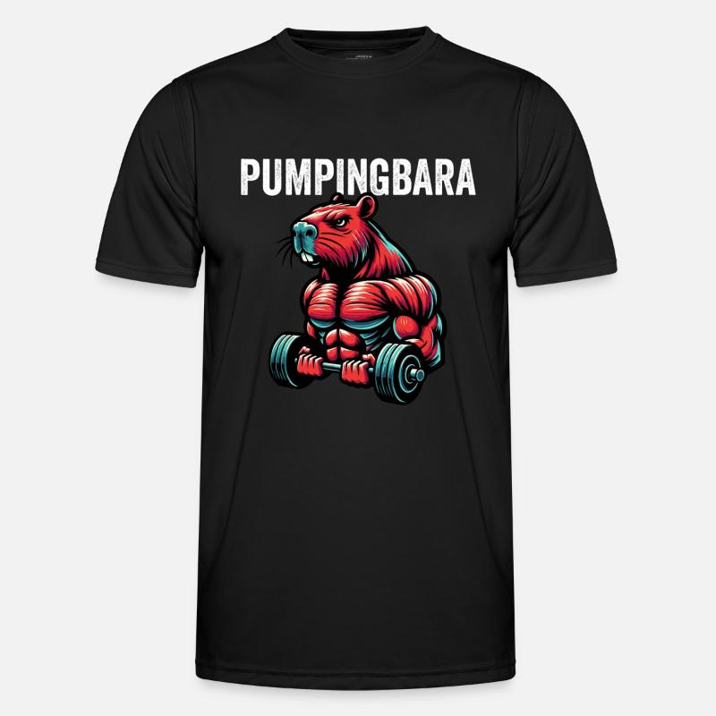 Pumpingbara - Capybara - Men's Functional T-Shirt - black