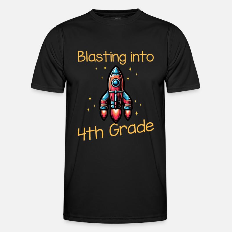 Blasting Into 4th Grade - Männer Funktions-T-Shirt - Schwarz