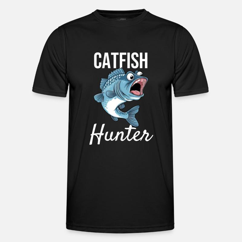 Catfish Hunter - Männer Funktions-T-Shirt - Schwarz