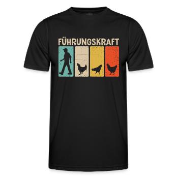Hühner Landwirt Führungskraft Huhn - Männer Funktions-T-Shirt - Schwarz - Vorne - AI Model Male 178 dark (178cm)